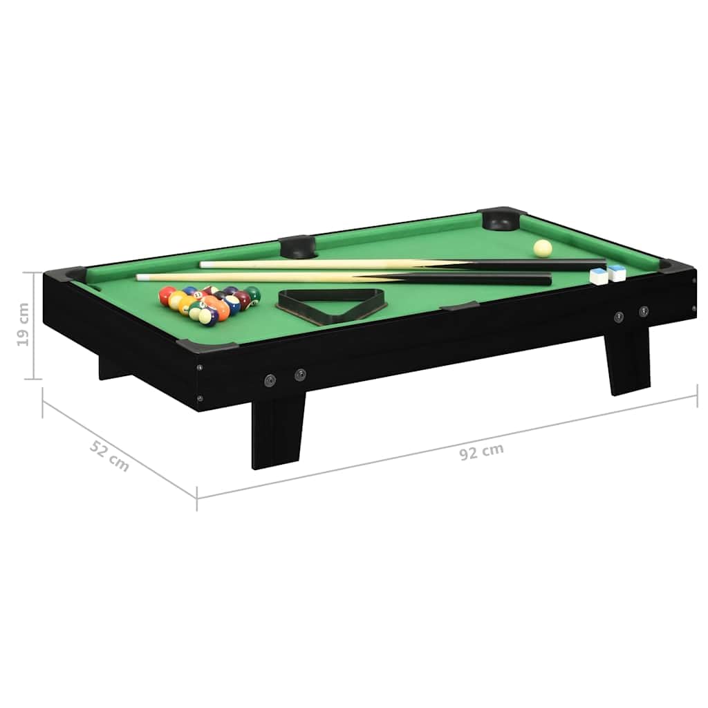 Genérico Mini Mesa de Billar Negro y Verde 92x52x19 cm,Deportes,Juegos de Interior,Billar,Mesas de billar-92500
