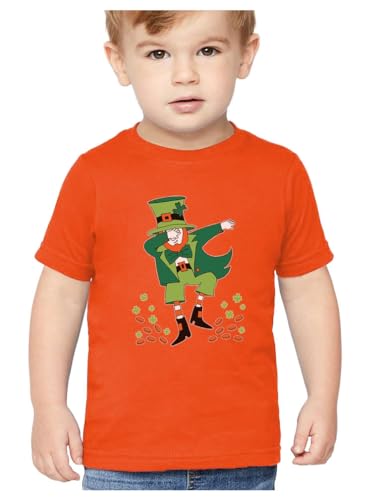 Tstars St. Patrick's Day Shirt Clovers Dabbing Leprechaun Toddler Kids T-Shirt