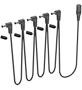 UpperFu 1 to 5 Ways 9V DC Daisy Chain Power Supply Splitter Adapter Cable Cord/Leads Right Angle ...