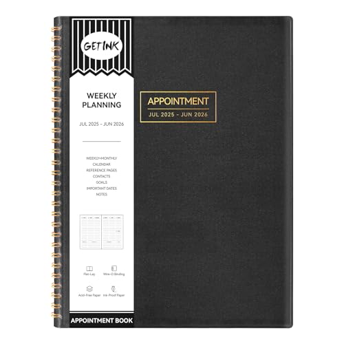 GETINK Appointment Book 2025-2026 Weekly Daily Hourly Planner 8.5
