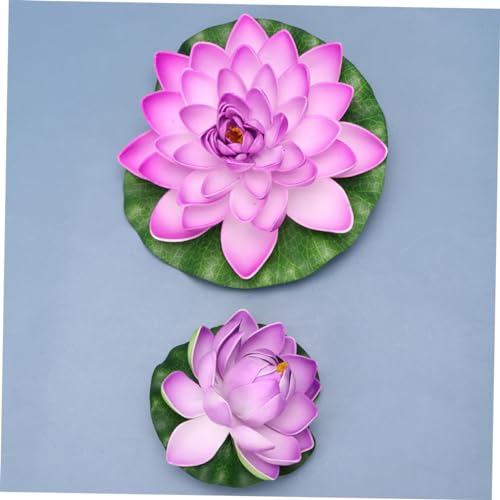Lotus flottant artificiel violet haute densité pour décoration d'eau et étang extérieur