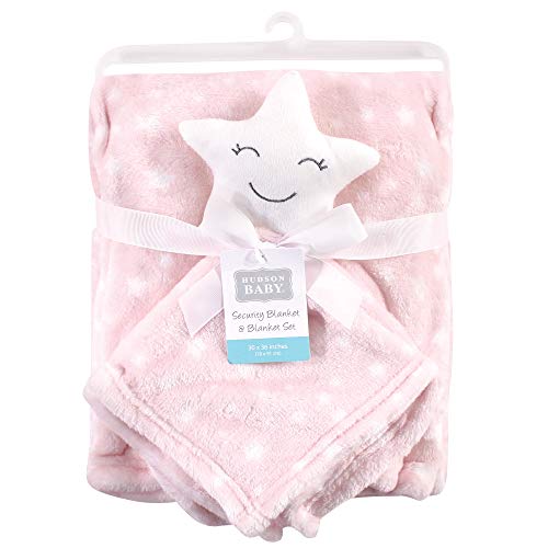 Image of Hudson Baby Unisex Baby Plush Blanket with Security Blanket, Star Girl, One Size