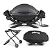 Produktbild Weber Q 1400 Electric Grill (Black) with Portable Cart and Grill Cover Bundle (3 Items)