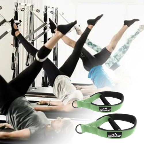 Pilates Double Loop Straps for Pilates Reformer, Fitness Metal D Ring Straps Handle, Pilate Accessories Yoga Wristbands Exercise Straps for Gym Home Workout 2PCS - Image 6