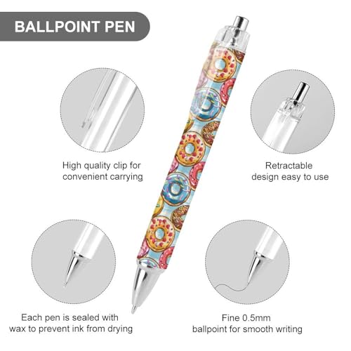 Stylo à bille noir de précision rétractable pointe fine 0.5mm écriture fluide