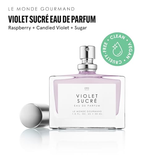 Image of Le Monde Gourmand Violet Sucre Eau de Parfum Spray Perfume for Women, Raspberry Puree, Candied Violet & Sugar Crystals Scent, Vegan & Cruelty Free, 1 fl oz (30 ml)