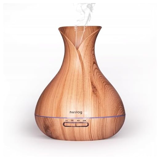 Huslog Difusor Ultrasónico 280 ml para Aceites Esenciales, Humidificador Aromaterapia con LED Multicolor, Temporizador y Apagado Automático, Silencioso y Eficiente, Ideal para Yoga y Dormitorio