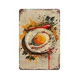 asbwuo Vintage-Metallblechschild, Dekor mit leckerem Essen für Bars, Pubs, Cafés und Restaurants, 20,3 x 30,5 cm