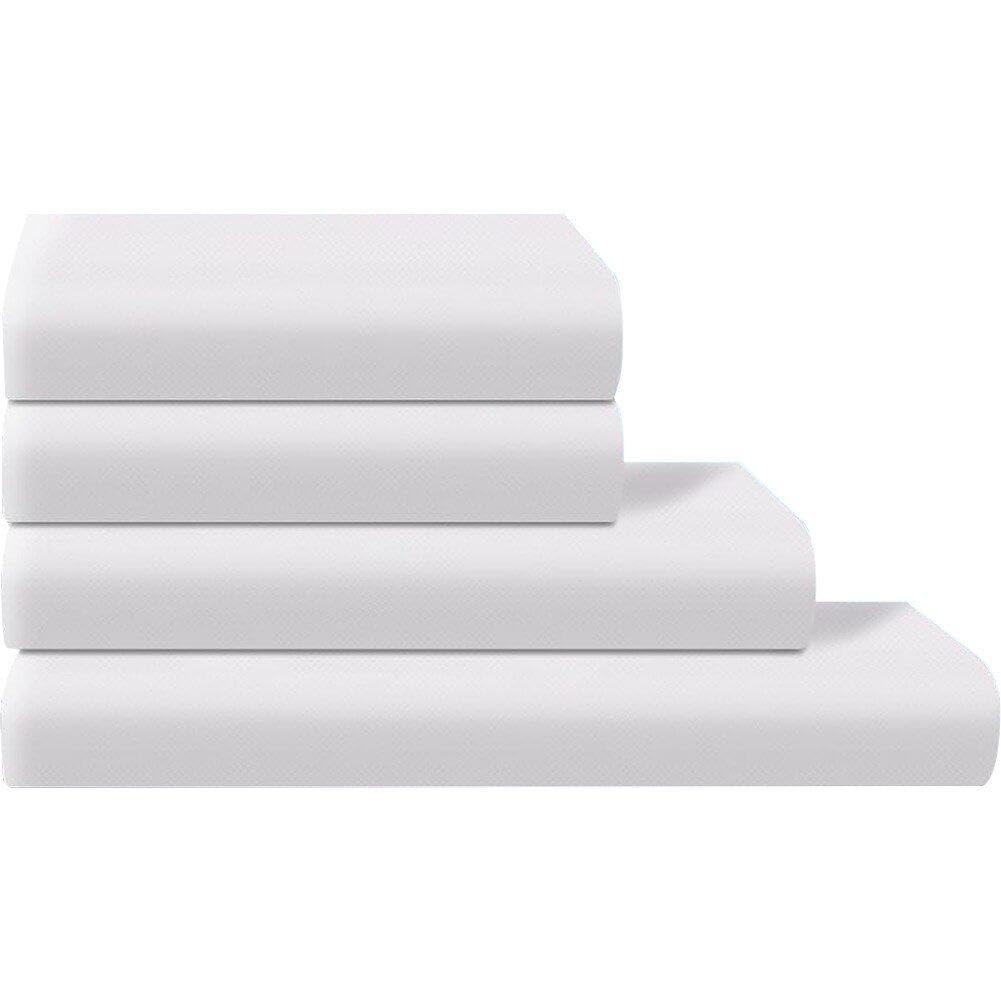 Ensemble De Lit De 4 Pièces Ensemble De Literie Jetable 1 Drap De Lit 1 Housse De Couette 2 Taies d'oreiller Draps De Lit Respirants Portables pour Camping Hôtel