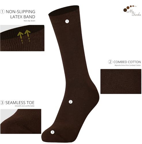 Image of Mysocks Unisex Extra Fine Combed Cotton Crew Socks |5 Pairs Set | Seamless Toe | Make Your Steps Enjoyable