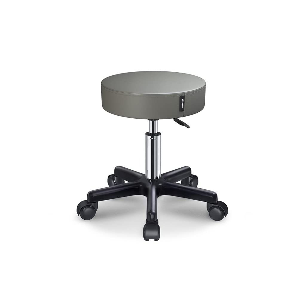 Tabouret rond rotatif gris pour éviter le mal de dos au comptoir