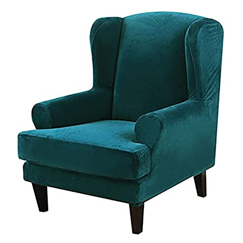 KFDZSW Terciopelo Funda De Sillón Funda Orejero Elástica, Funda Cubre Sillón Relax 1 Plaza, Funda Cojín Independiente (Verde Malaquita) Cover