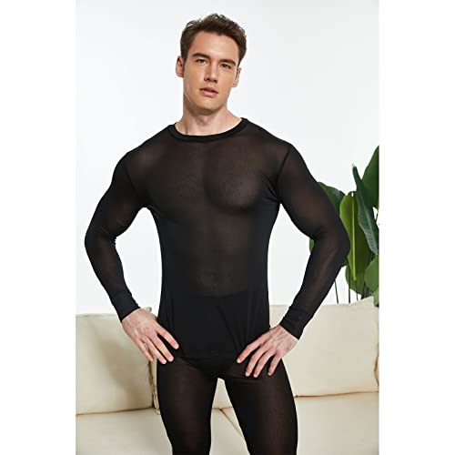 Viamulion Men's Pure Mulberry Silk Knitted Thermal Underwear Top(Top Only)4