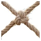 FNUQCOA 2mX4m Child Safety Climbing Net Hand Made Jute Rope Stair Protective Fencing Mesh Home Decoration Ceiling Plant Support(4mX1m 4mm)