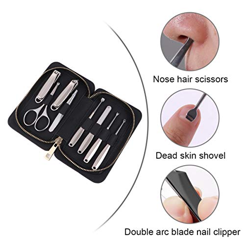 ARTIBETTER 8 Pcs Conjunto de Cortador de Unhas de Aço Inoxidável Cortador de Unhas Portátil Arquivo