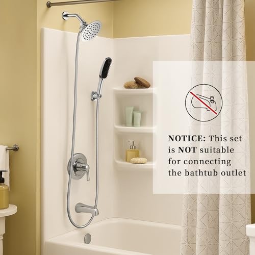 G-Promise 3 Mode Dog Shower Attachment with Pause Mode, Dog shower Sprayer with 100 Inches Hose, Metal Diverter, Adhesive Holder, for Fast and Easy Dog Bathing and Cleaning Indoor and Outdoor(Chrome) — view 6