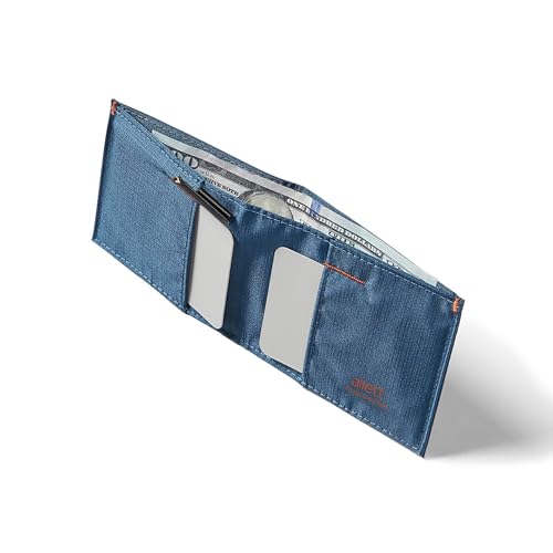 Allett Sport Wallet, Indigo Blue | Nylon, RFID Blocking, Bifold, Slim, Minimalistic, Front Pocket | Holds 2-10+ Cards | for Men & Women2