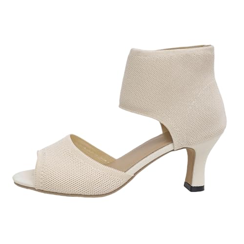 Sandales romaines à talon compensé et chaussures d'été en tricot chic pour femme