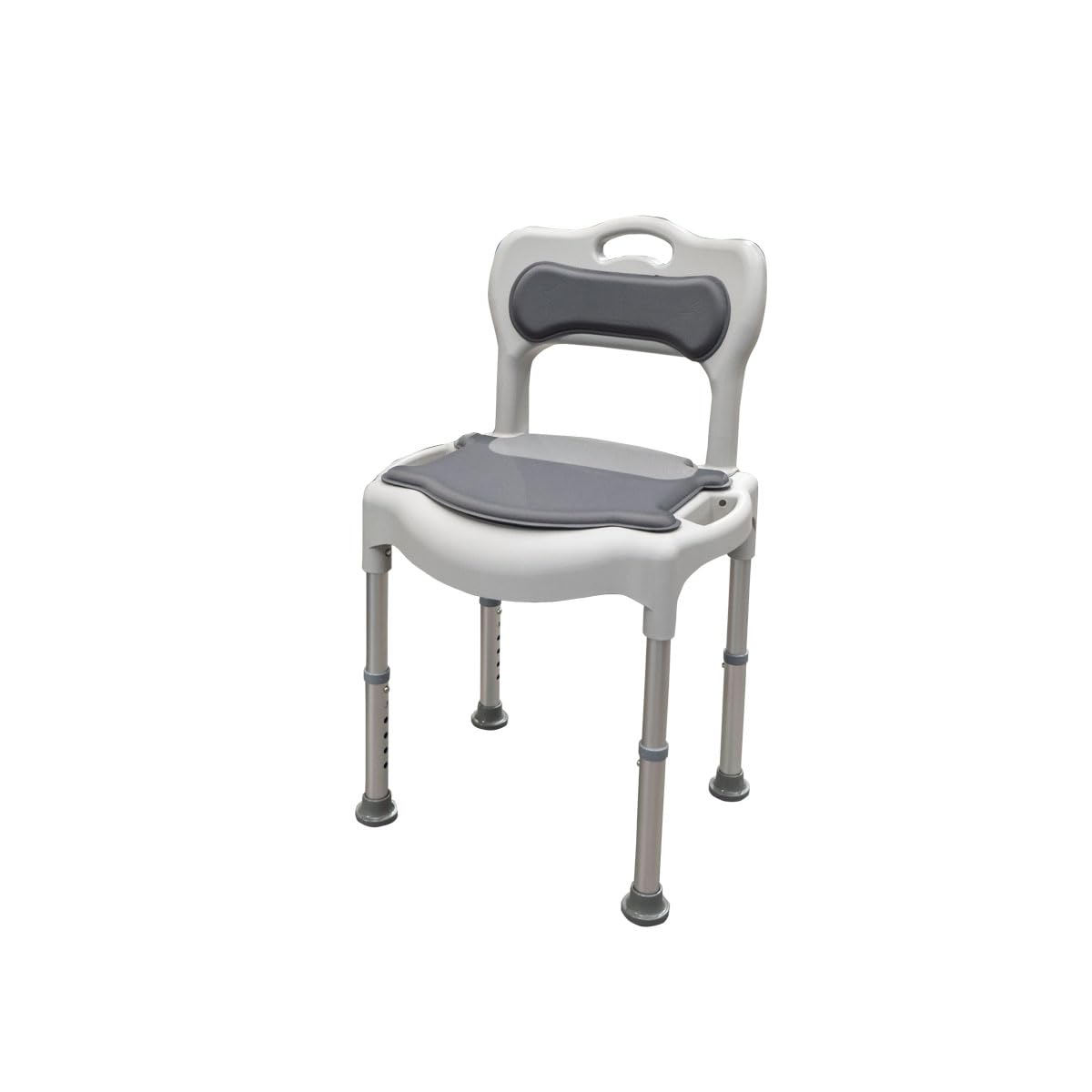 Sedia Comoda per Doccia in Alluminio con Altezza Regolabile – Seduta Ergonomica con Schienale e Braccioli Removibili