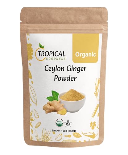 Tropical Goodness Organic Ginger Powder – 16oz (1lb) | Raw Ground Ginger, USDA & Kosher Certified | Authentic Tropical Flavor | Non-GMO & Gluten-Free