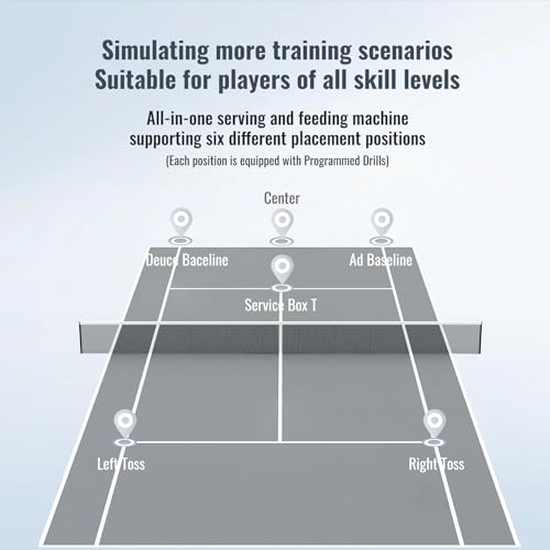 Máquina lanzapelotas de Tenis: Control Remoto y aplicación Inteligente, Capacidad para 150 Pelotas, Velocidad máxima de 129 km/h, autonomía de más de 8 Horas (Black)