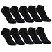 Produktbild FALARY  Sneaker Socken Damen Herren Sneakersocken Kurze 10 Paar Baumwolle Atmungsaktive Halbsocken Unisex, 43-46, 10x Schwarz