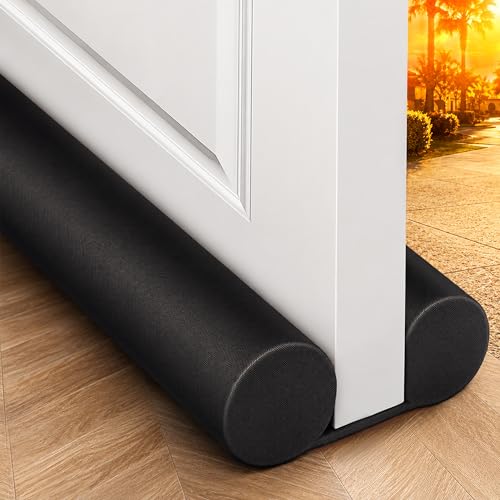 Image of MAXTID Under Door Draft Stopper 36 Inches Black Door Bottom Seal Strip Weather Draft Guard for Bottom of Doors Gap Filler Interior Door Sweep