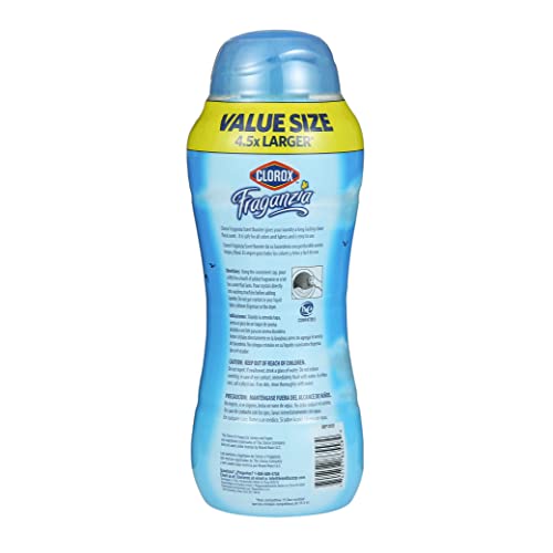 Image of Clorox Fraganzia Laundry Scent Booster Crystals, In-Wash Fragrance Beads for Fresh-Smelling Clothes & Linens, Safe for All Fabrics & Colors, Easy-Pour Bottle, Morning Sky Scent, 70 Oz