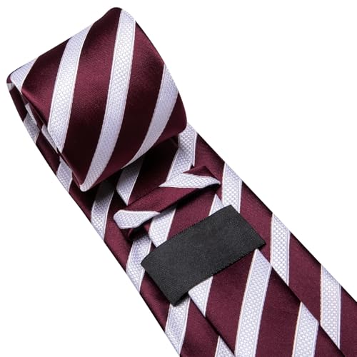 Image of Dubulle Mens Tie Set Solid Paisley Silk Striped Necktie for Men with Cufflinks Tie and Pocket Square