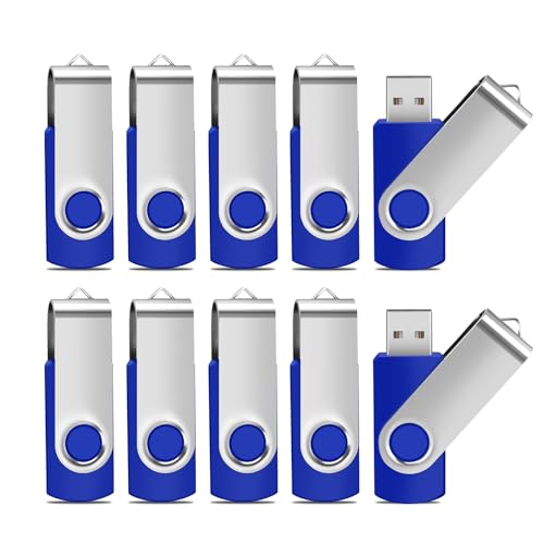 Generic 4 GB Flash Drive 10 Pack USB Flash Drives 4G USB 2.0 Memory Stick Thumb Drive(10Pack Blue, 4GB)