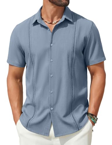 Chemise cubaine homme manches courtes été décontractée COOFANDY S