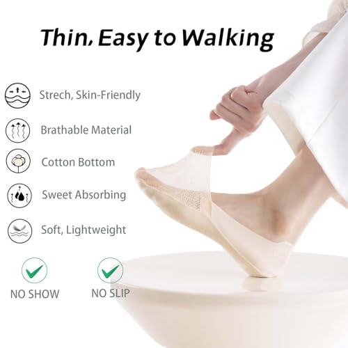 6 Pack Thin Lace No Show Socks For Women, Invisible Low Cut Women’s Liner Sock Size 5-8,9-112