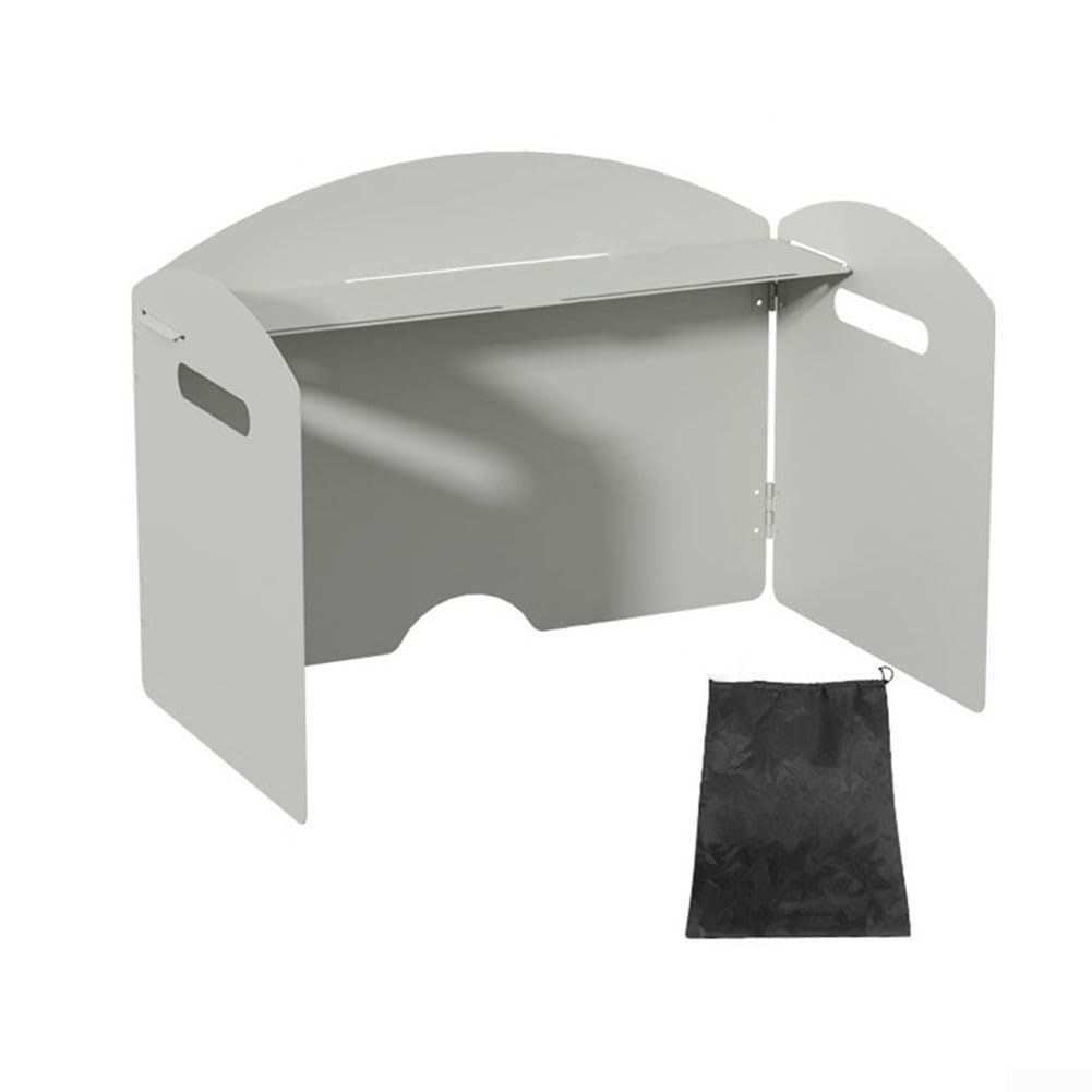 34-Panel Camping Stove Windscreen Carbon Steel(White trifold)