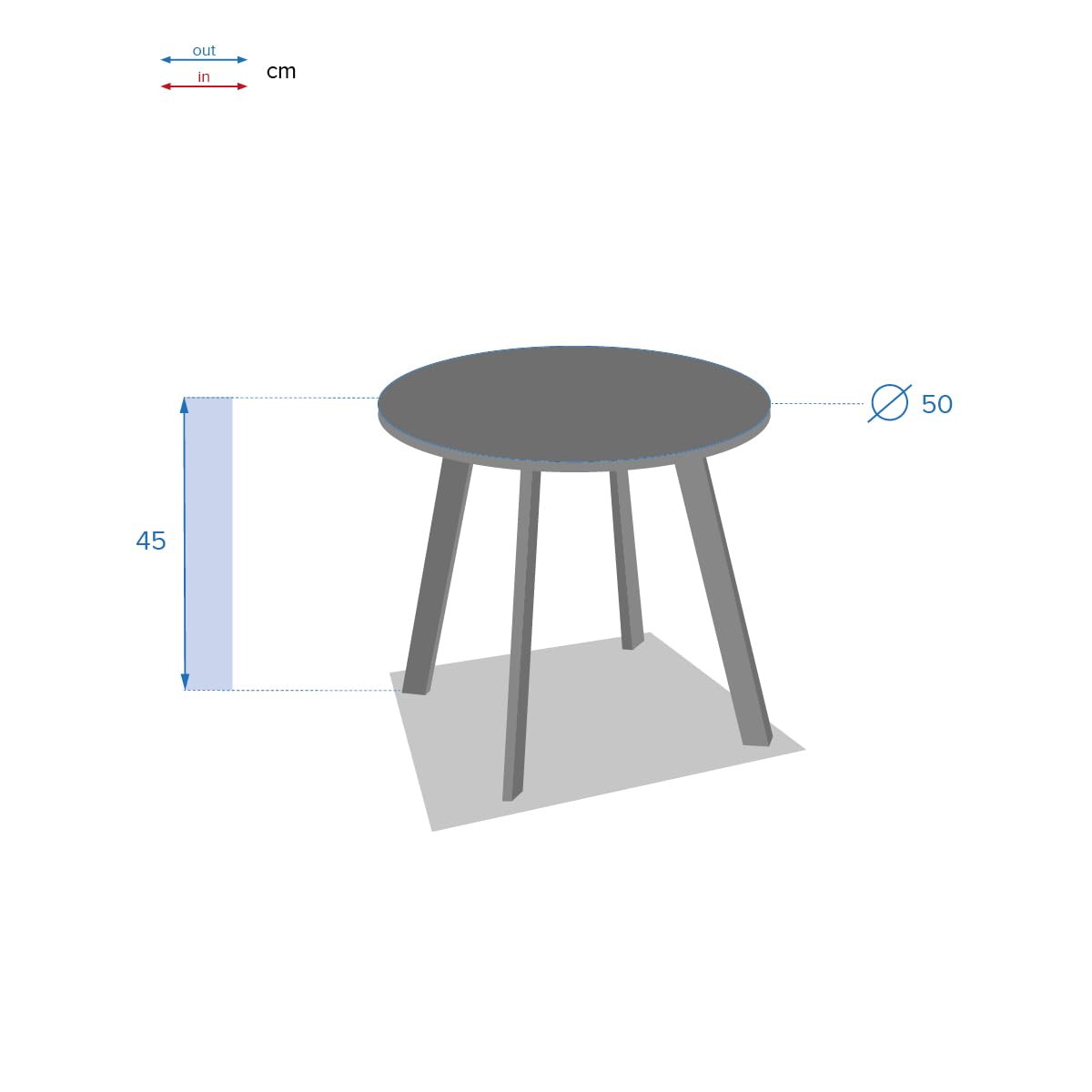 Hespéride - Table d'appoint Ronde ''Saona'' D50cm en Acier, Bleu/Vert