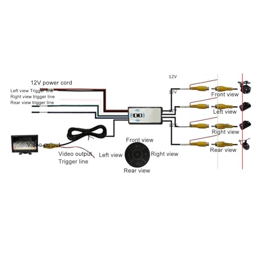 Image of Video Switcher, Intelligent Car Video Switcher Converter, 4 Input 1 Output Switch Video System Auto Parts with Remote Control, Easy Installation, Single Video Output
