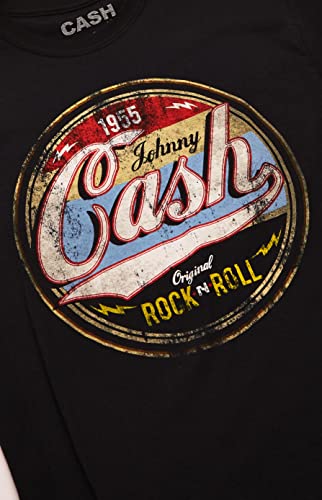 Johnny Cash Original Rock and Roll - Camiseta para Hombre, Color Negro - Negro - Large