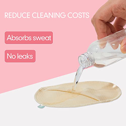 Image of 4 Pairs Underarm Sweat Pads Reusable Armpit Absorbing Guards Washable with Shoulder Strap Under Arm Breathable Absorbent Sweat Protectors Pads Guards for Women and Men(Nude, White)