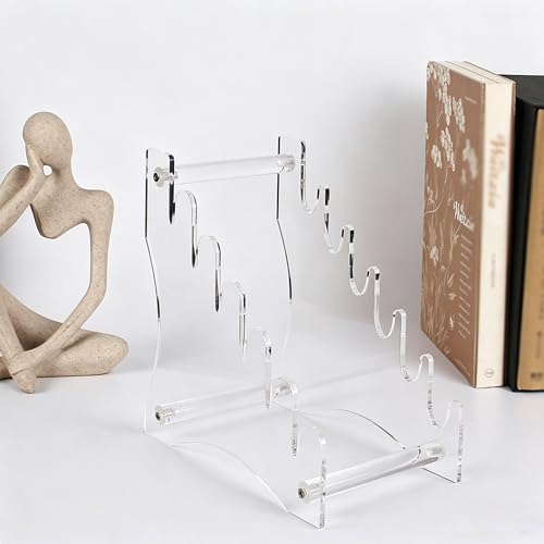Image of WANLIAN Pocket Knife Display Stand, Knife Holder, Knife Collection Display Stand, for pocket knife organizer& Display hut home decoration (transparent)