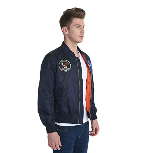 Image of CORIRESHA Mens Apollo NASA Patches Slim Fit Bomber Jackets Windbreaker