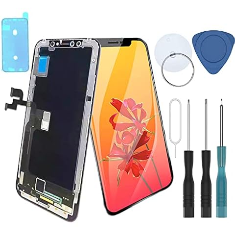 ZTR for iPhone 10S Xs 5.8 Inch LCD Touch Screen Digitizer Display Replacement Full Frame Assembly Set with Waterproof Adhesive Repair Tool Kit Black Cover