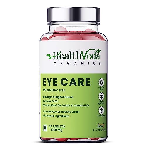 Health Veda Organics Plant Based Eye Care with Lutemax 2020 I 60 Veg Tablets I Protects from Blue Light & Improves Vision I For both for Men & Women Health Veda Organics Plant Based Eye Care with Lutemax 2020 I 60 Veg Tablets I Protects from Blue Light & Improves Vision I For both for Men & Women