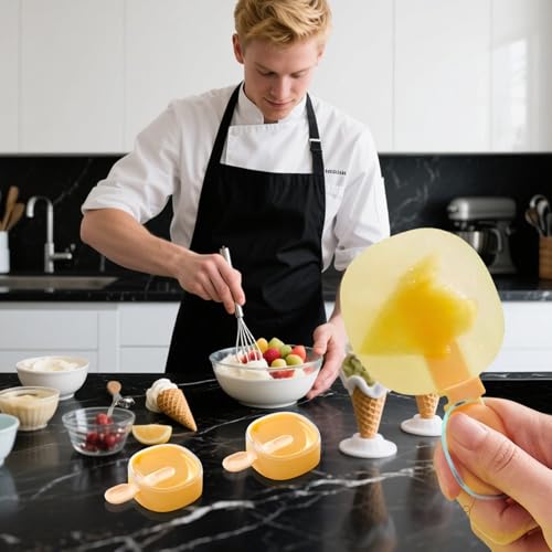 Ice Pop Mold Set, Stackable Treat Maker, Easy-Release Silicone Kitchen Tool, 7.5x7.5x3.5cm, Snack Tray for Toddler-Friendly Desserts, Summer Treats, Freezer Snacks - immagine 6