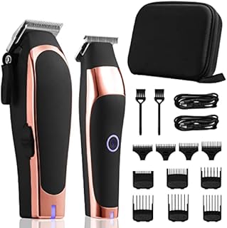 Professional Cordless Hair Clippers and Trimmers Set. Barber Clippers for Men, Women, and Kids,Mens Beard Trimmer Hair Cutting Kit with Close Cutting Trimmer (Black)