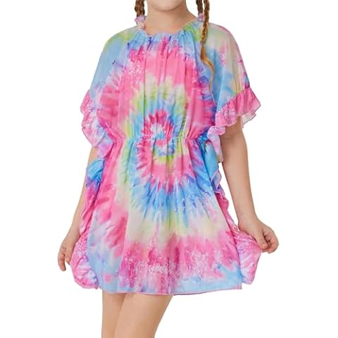Kids Batwing Sleeve Beach Cover Up Dress Cover