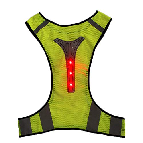 Preisvergleich Produktbild Geführte leuchtende Weste, die Nachtlauf-Bergsteigen reitet, führte reflektierende Weste-Fischgrätenmuster-Weste-Sicher... - Leuchtstoffgelb