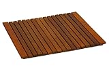 Bare Decor Lykos String Spa Shower Mat in Solid Teak Wood Oiled Finish, Large