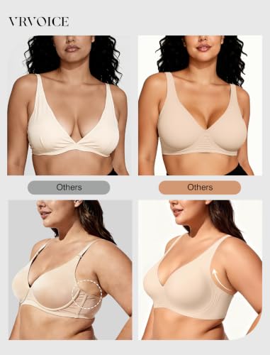 Image of Deep V Jelly Bras for Women Wireless Push Up Bralette Seamless Supportive