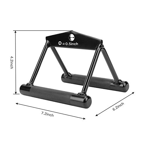 DNC V Sharp Bar - Cable Machine Handle Attachments, Pull Up Bar Multi Gym Weight Lifting Workout Accessories (Black knurling) - Thumbnail 3