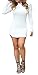 Ermonn Womens Sexy Bodycon Stretch Mini Dresses for Party Club  White Long Sleeve T Shirt