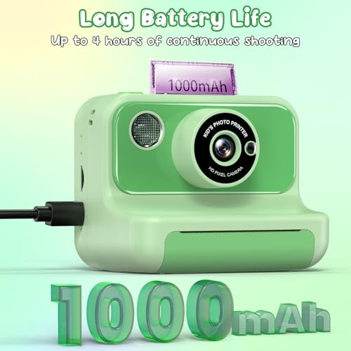 Image of Kids Camera Instant Print, Christmas Birthday Gifts for Girls and Boys | Kids Camera 1080P HD Video Digital Toddler Camera Toy for 3 4 5 6 7 8 9 10 11 12 Years Old